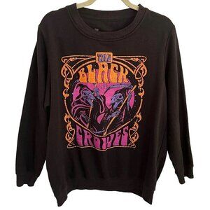 The Black Crowes Women Pullover Sweatshirt Large Black Crow Rock Band Graphic